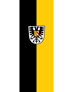 Vertical Hanging Swivel Crossbar Banner Flag: Alb-Donau-Kreis (Kreis) | portrait flag | 6m² | 64sqft | 400x150cm | 13x5ft