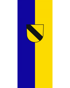 Vertical Hanging Swivel Crossbar Banner Flag: Öpfingen |  portrait flag | 3.5m² | 38sqft | 300x120cm | 10x4ft 