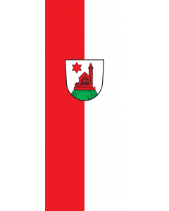 Vertical Hanging Beam Flag: Kirchberg an der Iller |  portrait flag | 6m² | 64sqft | 400x150cm | 13x5ft 
