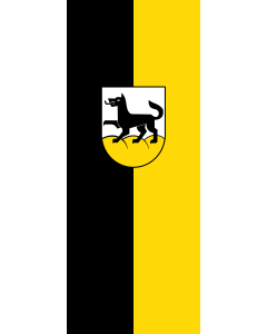 Vertical Hanging Swivel Crossbar Banner Flag: Wolfegg |  portrait flag | 3.5m² | 38sqft | 300x120cm | 10x4ft 