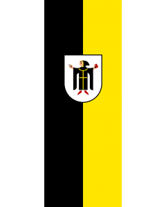 Vertical Hanging Beam Flag: München, Landeshauptstadt |  portrait flag | 6m² | 64sqft | 400x150cm | 13x5ft 