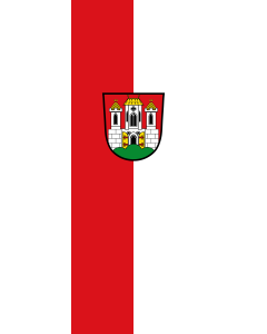 Vertical Hanging Beam Flag: Burghausen, St | portrait flag | 6m² | 64sqft | 400x150cm | 13x5ft