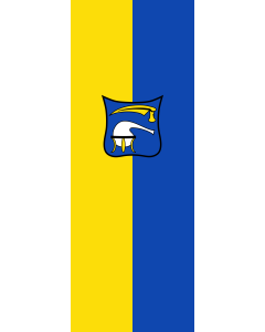 Vertical Hanging Beam Flag: Burgkirchen a.d.Alz |  portrait flag | 6m² | 64sqft | 400x150cm | 13x5ft 