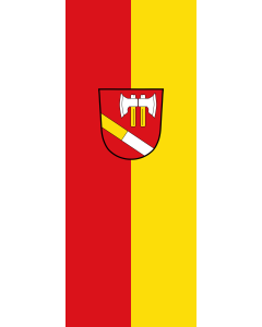 Vertical Hanging Swivel Crossbar Banner Flag: Hilgertshausen-Tandern | portrait flag | 3.5m² | 38sqft | 300x120cm | 10x4ft
