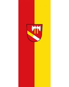 Vertical Hanging Swivel Crossbar Banner Flag: Hilgertshausen-Tandern |  portrait flag | 6m² | 64sqft | 400x150cm | 13x5ft 