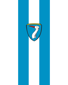 Vertical Hanging Swivel Crossbar Banner Flag: Vierkirchen | portrait flag | 6m² | 64sqft | 400x150cm | 13x5ft