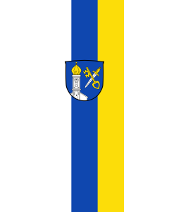 Vertical Hanging Swivel Crossbar Banner Flag: Kirchberg | portrait flag | 6m² | 64sqft | 400x150cm | 13x5ft