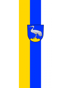 Vertical Hanging Swivel Crossbar Banner Flag: Kranzberg |  portrait flag | 6m² | 64sqft | 400x150cm | 13x5ft 
