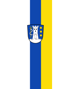 Vertical Hanging Beam Flag: Paunzhausen |  portrait flag | 6m² | 64sqft | 400x150cm | 13x5ft 