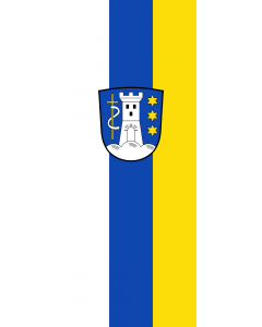 Vertical Hanging Beam Flag: Paunzhausen |  portrait flag | 3.5m² | 38sqft | 300x120cm | 10x4ft 