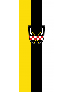Vertical Hanging Swivel Crossbar Banner Flag: Emmering |  portrait flag | 6m² | 64sqft | 400x150cm | 13x5ft 