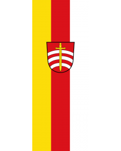 Vertical Hanging Swivel Crossbar Banner Flag: Maisach |  portrait flag | 6m² | 64sqft | 400x150cm | 13x5ft 