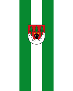 Vertical Hanging Swivel Crossbar Banner Flag: Mittenwald, M | portrait flag | 6m² | 64sqft | 400x150cm | 13x5ft