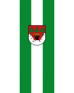 Vertical Hanging Swivel Crossbar Banner Flag: Mittenwald, M |  portrait flag | 6m² | 64sqft | 400x150cm | 13x5ft 