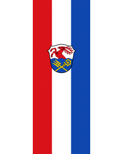 Vertical Hanging Swivel Crossbar Banner Flag: Riegsee |  portrait flag | 6m² | 64sqft | 400x150cm | 13x5ft 