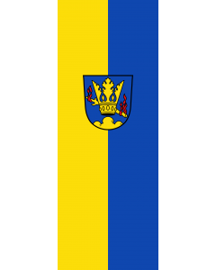 Vertical Hanging Swivel Crossbar Banner Flag: Spatzenhausen |  portrait flag | 6m² | 64sqft | 400x150cm | 13x5ft 