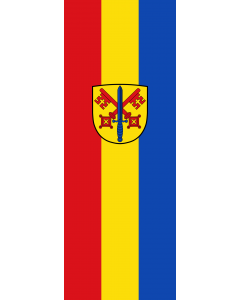 Vertical Hanging Swivel Crossbar Banner Flag: Penzing |  portrait flag | 6m² | 64sqft | 400x150cm | 13x5ft 