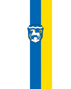 Vertical Hanging Swivel Crossbar Banner Flag: Windach |  portrait flag | 6m² | 64sqft | 400x150cm | 13x5ft 