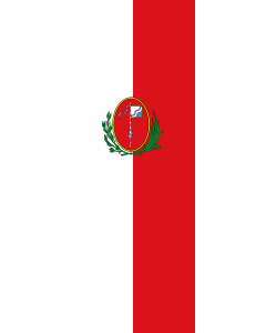 Vertical Hanging Swivel Crossbar Banner Flag: Miesbach, St |  portrait flag | 6m² | 64sqft | 400x150cm | 13x5ft 