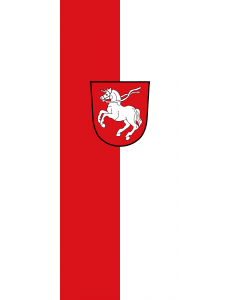 Vertical Hanging Beam Flag: Haag i.OB, M |  portrait flag | 3.5m² | 38sqft | 300x120cm | 10x4ft 