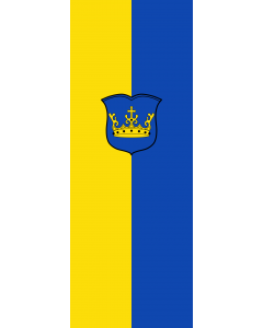 Vertical Hanging Swivel Crossbar Banner Flag: Kraiburg a.Inn, M |  portrait flag | 6m² | 64sqft | 400x150cm | 13x5ft 