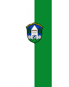 Vertical Hanging Beam Flag: Grünwald |  portrait flag | 3.5m² | 38sqft | 300x120cm | 10x4ft 