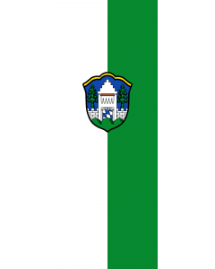 Vertical Hanging Swivel Crossbar Banner Flag: Grünwald |  portrait flag | 6m² | 64sqft | 400x150cm | 13x5ft 