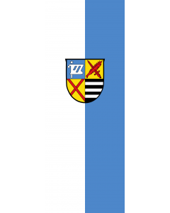 Vertical Hanging Swivel Crossbar Banner Flag: Kirchheim b.München |  portrait flag | 6m² | 64sqft | 400x150cm | 13x5ft 