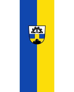 Vertical Hanging Swivel Crossbar Banner Flag: Engelsberg |  portrait flag | 6m² | 64sqft | 400x150cm | 13x5ft 