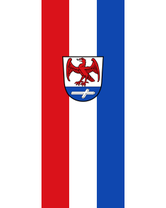 Vertical Hanging Swivel Crossbar Banner Flag: Huglfing | portrait flag | 3.5m² | 38sqft | 300x120cm | 10x4ft