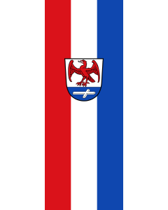 Vertical Hanging Beam Flag: Huglfing | portrait flag | 6m² | 64sqft | 400x150cm | 13x5ft