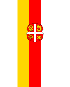 Vertical Hanging Swivel Crossbar Banner Flag: Sindelsdorf |  portrait flag | 3.5m² | 38sqft | 300x120cm | 10x4ft 