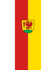 Vertical Hanging Swivel Crossbar Banner Flag: Auerbach | portrait flag | 6m² | 64sqft | 400x150cm | 13x5ft