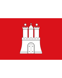 Flag: Hamburg |  landscape flag | 0.96m² | 10sqft | 80x120cm | 2.5x4ft 