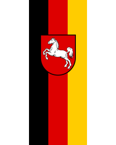 Vertical Hanging Beam Flag: Lower Saxony |  portrait flag | 3.5m² | 38sqft | 300x120cm | 10x4ft 