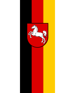 Vertical Hanging Swivel Crossbar Banner Flag: Lower Saxony |  portrait flag | 6m² | 64sqft | 400x150cm | 13x5ft 