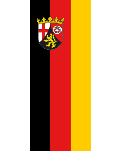 Vertical Hanging Swivel Crossbar Banner Flag: Rhineland-Palatinate |  portrait flag | 3.5m² | 38sqft | 300x120cm | 10x4ft 