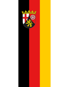 Vertical Hanging Swivel Crossbar Banner Flag: Rhineland-Palatinate |  portrait flag | 6m² | 64sqft | 400x150cm | 13x5ft 