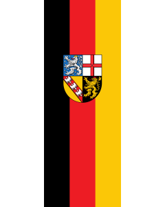 Vertical Hanging Swivel Crossbar Banner Flag: Saarland |  portrait flag | 6m² | 64sqft | 400x150cm | 13x5ft 