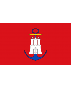 Flag: Admiralty flag of Hamburg; for State Shipping Buildings |  landscape flag | 1.35m² | 14.5sqft | 90x150cm | 3x5ft 