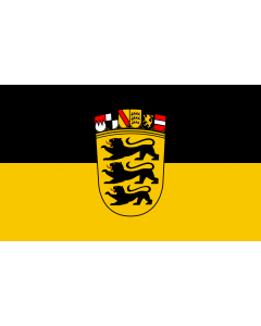 Flag: Baden-Württemberg  state, greater arms |  landscape flag | 1.35m² | 14.5sqft | 90x150cm | 3x5ft 