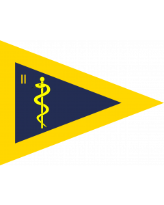 Flag: Befehlshaber Sanitätskommando II Bundeswehr seit 2004 |  landscape flag | 1.35m² | 14.5sqft | 100x130cm | 40x50inch 