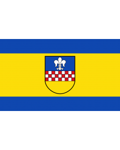 Flag: Breckerfeld | Beschreibung der Flagge  Die Flagge ist von Blau zu Gelb zu Blau im Verhältnis 1 3 1 quergestreift |  landscape flag | 1.35m² | 14.5sqft | 90x150cm | 3x5ft 