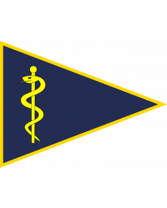 Flag: Chef Sanitätskompanie 2004 |  landscape flag | 1.35m² | 14.5sqft | 100x130cm | 40x50inch 