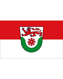 Bandiera: Erkrath | City of Erkrath | Ville de Erkrath | Stadt ErkrathBeschreibung des Wappens  In Silber  Weiß  über einem grünen Tal ein rotes Mühlrad | bandiera paesaggio | 1,35&nbsp;m² | 90&nbsp;×&nbsp;150&nbsp;cm 