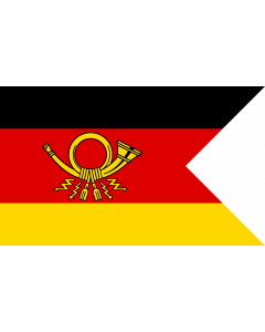 Flag: German post president | Am Dienstkraftwagen der Präsidenten des OPDn |  landscape flag | 1.35m² | 14.5sqft | 90x150cm | 3x5ft 