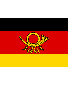 Flag: On official car of the State Secretary of German Federal Ministry of postal system and telecommunications |  landscape flag | 1.35m² | 14.5sqft | 100x140cm | 40x55inch 
