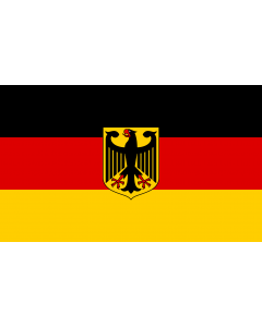 Flag: Germany  unoff | State flag with national coat of arms instead of  federal shield   unofficial variant |  landscape flag | 0.06m² | 0.65sqft | 20x30cm | 8x12in 