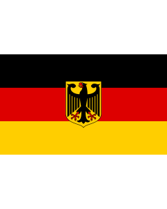 Flag: Germany  unoff | State flag with national coat of arms instead of  federal shield   unofficial variant |  landscape flag | 1.35m² | 14.5sqft | 90x150cm | 3x5ft 