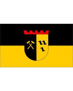 Flag: Gladbeck | Beschreibung der Flagge  Die Flagge der Stadt ist schwarz-gelb |  landscape flag | 1.35m² | 14.5sqft | 90x150cm | 3x5ft 